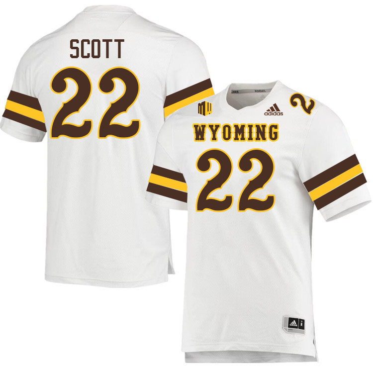 Wyoming Cowboys #22 Sam Scott College Football Jerseys,Uniforms-White Wyoming Cowboys #22 Sam Scott College Football Jerseys,Uniforms-White